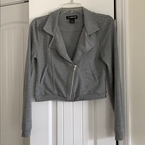 Cropped juniors gray jacket